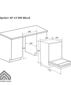 Máy rửa bát 15 bộ SP 15DW B/HA (đen)