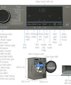 Máy sấy quần áo bơm nhiệt Beko10kg B5T4429WM