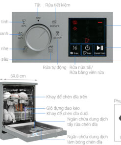 Máy rửa bát độc lập 14 bộ Beko DVN06431S Máy rửa bát độc lập 14 bộ Beko DVN06431S