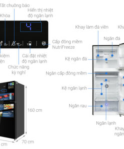 Tủ lạnh ngăn đá trên 2 cánh Beko Inverter 340 lít RDNT371E50VZHFSGB