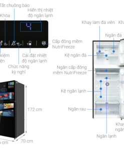 Tủ lạnh ngăn đá trên Beko Inverter 375 lít RDNT401E50VZHFSGB