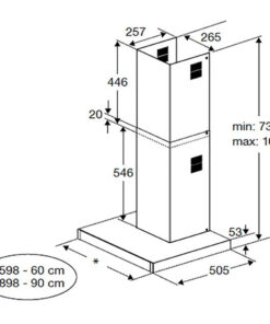 Máy hút mùi chữ T Beko BHCB66641BBHS