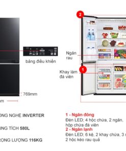 Tủ lạnh Mitsubishi Electric inverter 580L MR-LA72ER-GSL