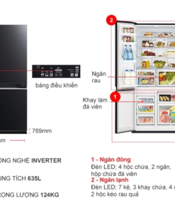 Tủ lạnh Mitsubishi Electric Inverter 635 lít MR-LA78ER-GBK Tủ lạnh Mitsubishi Electric Inverter 635 lít MR-LA78ER-GBK