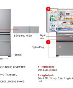 Tủ lạnh Mitsubishi Electric Inverter 564 lít MR-LX68EM-GSL