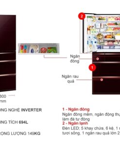 Tủ lạnh Mitsubishi Electric Inverter 694 lít MR-WX70C-BR