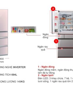 Tủ lạnh Mitsubishi Electric Inverter 694 lít MR-WX70C-F