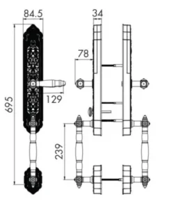 Khoá điện tử đại sảnh Hubert HB DS79 Gold