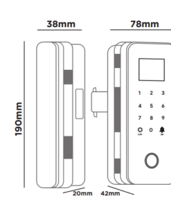 Khóa điện tử cửa kính Hubert HB CK68 Black