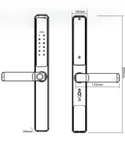 Khóa điện tử cửa nhôm Hubert HB CN21 Black