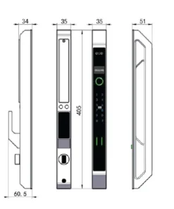 Khoá điện tử cửa nhôm Hubert HB CNI7 EU