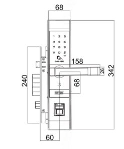 Khóa điện tử cửa gỗ GIOVANI GSL-118C87GG
