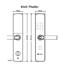 Khóa điện tử cửa gỗ Hubert HB CG62