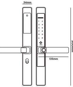 Khóa điện tử cửa nhôm Hubert HB CN39