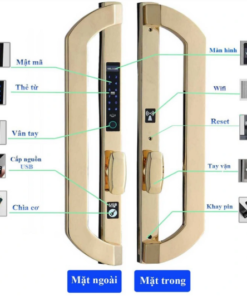 Khoá điện tử cửa nhôm Hubert HB CNI8 EU Gold 24K