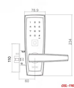 Khóa điện tử cửa gỗ GIOVANI GSL-116E98C