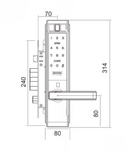 Khóa điện tử cửa gỗ GIOVANI GSL-K66FG Khóa điện tử cửa gỗ GIOVANI GSL-K66FG
