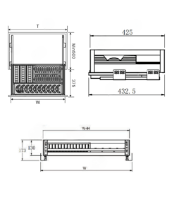 Giá bát đĩa hộp âm tủ ray giảm chấn Eurogold EU133 Giá bát đĩa hộp âm tủ ray giảm chấn Eurogold EU133