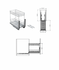Giá gia vị inox nan vuông ray giảm chấn Eurogold ERO20