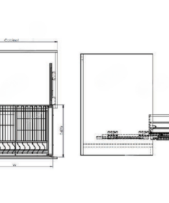 Giá xoong nồi bát đĩa dẹt đa năng gắn cánh âm tủ Eurogold EP