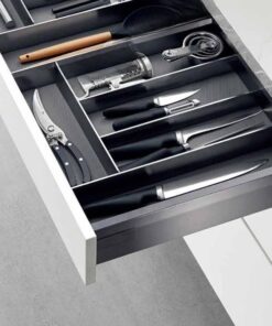 Khay chia thìa nĩa dao nhôm phay xước cao cấp Eurogold ETA