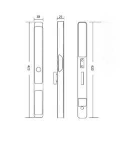 Khoá điện tử cửa nhôm Hyundai HY-SLS005 Black