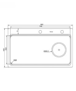 Chậu rửa bát 1 hố chống xước Konox KN8048TS Dekor