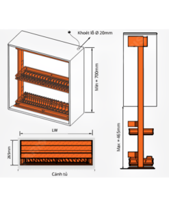 Giá bát đĩa nâng hạ điện điều khiển bằng giọng nói/cảm ứng Garis GL06X