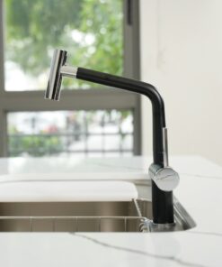 Vòi rửa bát dây rút Konox Volta Black