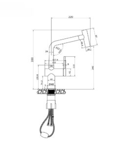 Vòi rửa bát dây rút Konox Volta Chrome