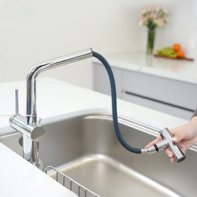 Vòi rửa bát dây rút Konox Volta Chrome