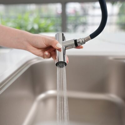 Vòi rửa bát dây rút Konox Volta Nickel