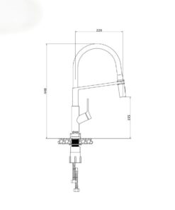 Vòi rửa bát thân mềm Konox Tema Black