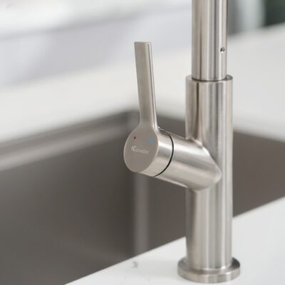 Vòi rửa bát thân mềm Konox Tema Nickel