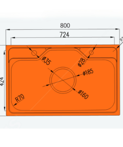 Chậu rửa 1 hố to kiểu Nhật Garis GS11.80