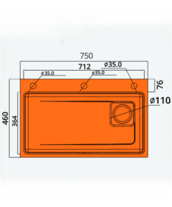 Chậu rửa 1 hố to tích hợp hố phụ rời Garis GS11.75 Chậu rửa 1 hố to tích hợp hố phụ rời Garis GS11.75