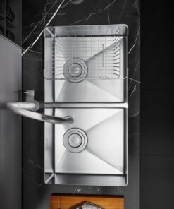 Chậu rửa 2 hố cân âm bàn đá Garis GS21.81D