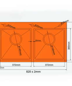 Chậu rửa 2 hố cân Garis GS23.82 Chậu rửa 2 hố cân Garis GS23.82