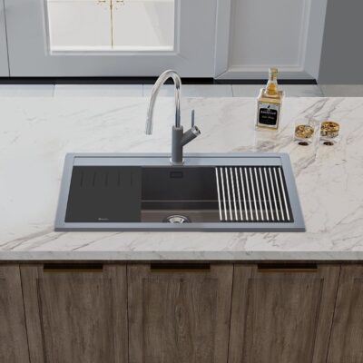 Chậu rửa bát đá Granite Sink Terra 860S Grey