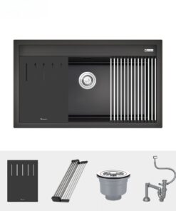 Chậu rửa bát đá Granite Sink Terra 860S Black