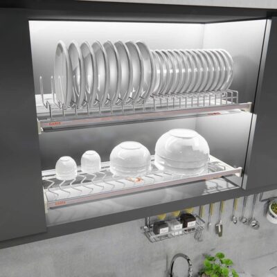 Giá bát đĩa cố định 2 tầng Garis GB04C