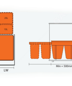 Thùng rác đôi 30L Garis GW06.30G/GW06.30W
