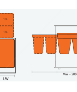 Thùng rác đôi 36L Garis GW07.40