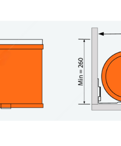 Thùng rác đơn 7L Garis GW05.07