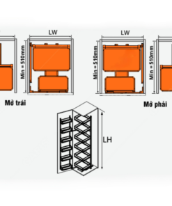 Tủ đồ khô 6 tầng, khay nhôm vách kính Garis GS6.45A/GS6.60A
