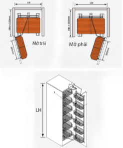 Tủ đồ khô rổ nan dẹt 4/6 tầng Garis GS04.45C/GS06.45C