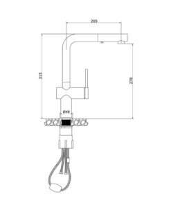 Vòi rửa bát dây rút Konox Stream Chrome