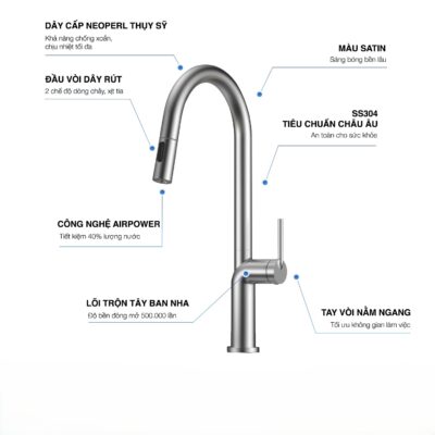 Vòi rửa bát Kluger KLF0020S Vòi rửa bát Kluger KLF0020S