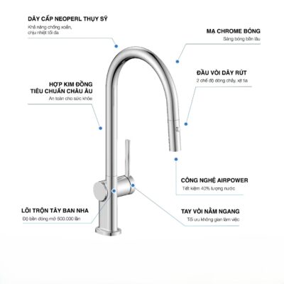 Vòi rửa bát Kluger KLF0003SC