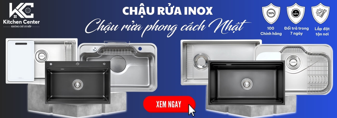 Banner bồn rửa tay tại cửa hàng Kitchen Center